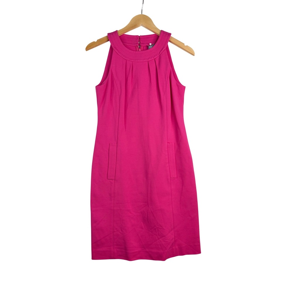 Ann Taylor Sleeveless Halter Neck Dress size 4 Hot Pink‎